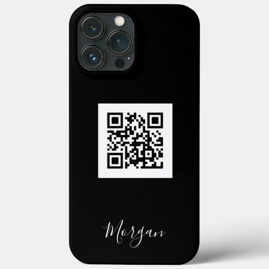 QR-code, Logo of foto, Blk Script Name, Black Case-Mate iPhone Case (Achterkant)
