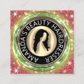 QR Code Logo Online Shop Lijst Holografisch Vierkante Visitekaartje (Voorkant)