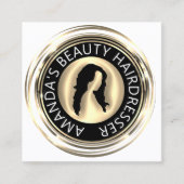 QR Code Logo Online Shop Lijst Zwart Wit Vierkante Visitekaartje (Voorkant)