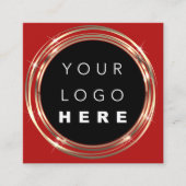 QR Code Logo Online Winkel zwarte rode wijn Vierkante Visitekaartje (Voorkant)