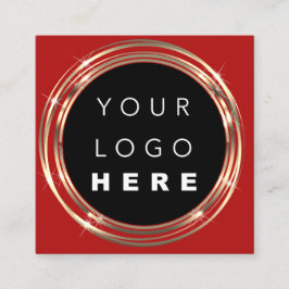 QR Code Logo Online Winkel zwarte rode wijn Vierkante Visitekaartje