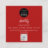 QR Code Logo Online Winkel zwarte rode wijn Vierkante Visitekaartje (Achterkant)