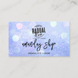 QR Code Logo Online Winkelblauw Glitter Holograaf Visitekaartje