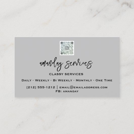 QR Code Logo Online Winkelen Gold Grey Modern Visitekaartje (Achterkant)