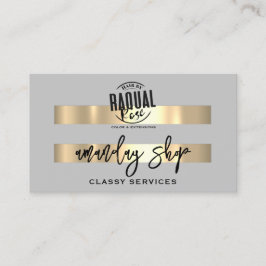 QR Code Logo Online Winkelen Gold Grey Modern Visitekaartje