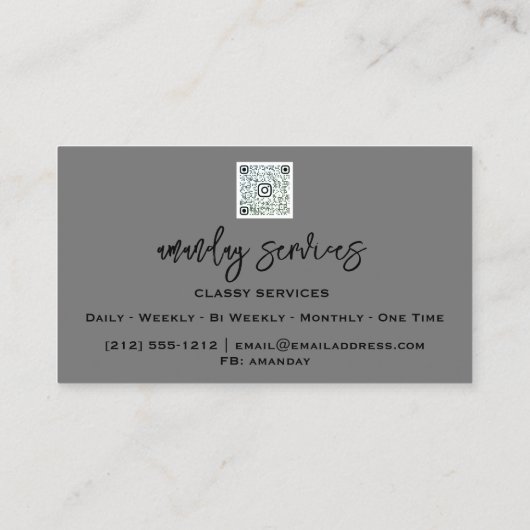 QR Code Logo Online Winkelen Gold Grey Professiona Visitekaartje (Achterkant)