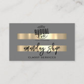 QR Code Logo Online Winkelen Gold Grey Professiona Visitekaartje (Voorkant)