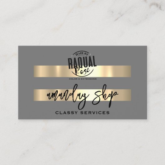 QR Code Logo Online Winkelen Gold Grey Professiona Visitekaartje (Voorkant)