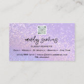 QR Code Logo Online Winkelen Gold Paars Glitter Visitekaartje (Achterkant)