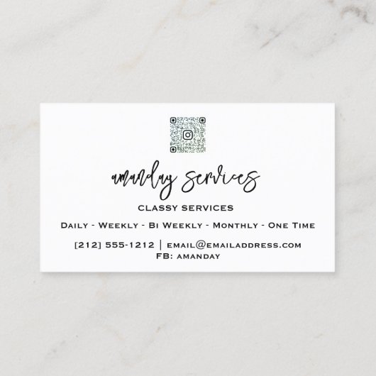 QR Code Logo Online Winkelen Gold White Modern Visitekaartje (Achterkant)