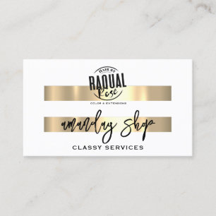 QR Code Logo Online Winkelen Gold White Modern Visitekaartje