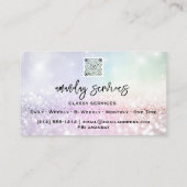 QR Code Logo Online Winkelen legant glitter Visitekaartje (Achterkant)