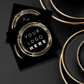 QR Code Logo Online Winkelen Lijst Gold Black Whit Vierkante Visitekaartje