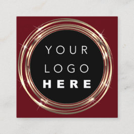 QR Code Logo Online Winkelen Lijst Gold Bourgogne Vierkante Visitekaartje