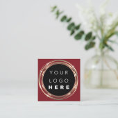 QR Code Logo Online Winkelen Lijst Gold Bourgogne Vierkante Visitekaartje (Staand voorkant)
