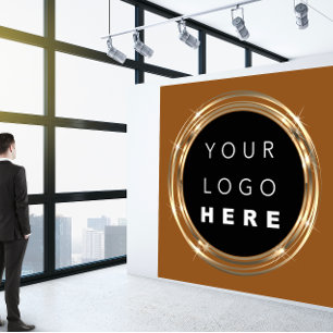 QR Code Logo Online Winkelen Lijst Gold Brown Wink Vierkante Visitekaartje