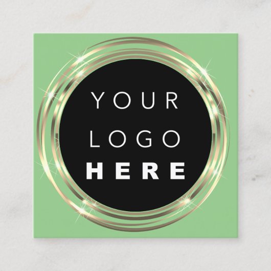 QR Code Logo Online Winkelen Lijst Gold Oranje win Vierkante Visitekaartje (Voorkant)