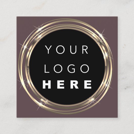 QR Code Logo Online Winkelen Lijst Gold Roos Bistr Vierkante Visitekaartje (Voorkant)