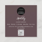 QR Code Logo Online Winkelen Lijst Gold Roos Bistr Vierkante Visitekaartje (Achterkant)