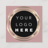 QR Code Logo Online Winkelen Lijst Gold Roos Vierkante Visitekaartje (Voorkant)