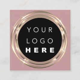 QR Code Logo Online Winkelen Lijst Gold Roos Vierkante Visitekaartje