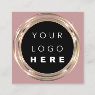 QR Code Logo Online Winkelen Lijst Gold Roos Vierkante Visitekaartje