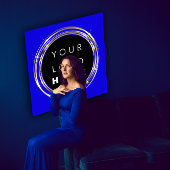 QR Code Logo Online Winkelen Lijst Gold Royal Blue Vierkante Visitekaartje