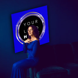 QR Code Logo Online Winkelen Lijst Gold Royal Blue Vierkante Visitekaartje