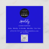 QR Code Logo Online Winkelen Lijst Gold Royal Blue Vierkante Visitekaartje (Achterkant)