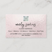 QR Code Logo Online Winkelen Metaallicht Roze Visitekaartje (Achterkant)