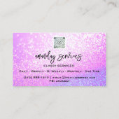 QR Code Logo Online Winkelroze Lichte glitter Visitekaartje (Achterkant)