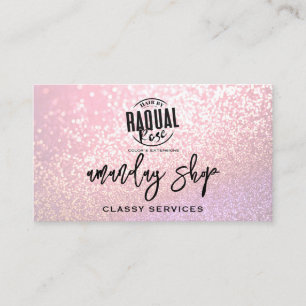 QR Code Logo Online Winkelroze Roos Glitter Visitekaartje