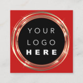 QR Code Logo Online Winkelzwart wit rood Vierkante Visitekaartje (Voorkant)