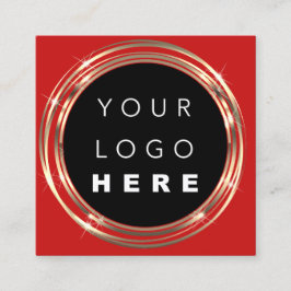 QR Code Logo Online Winkelzwart wit rood Vierkante Visitekaartje