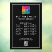 QR Code Logo Openingstijden Eenvoudig Minimalistis Raamsticker (Vel 3)