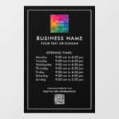 QR Code Logo Openingstijden Eenvoudig Minimalistis Raamsticker (Vel)