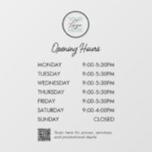 QR Code Logo openingstijden voor zakelijke gebruik Raamsticker (Vel)