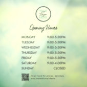 QR Code Logo openingstijden voor zakelijke gebruik Raamsticker (Vel 3)