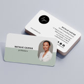 QR CODE Logo OVAL Foto Professioneel SAGE GROEN Visitekaartje