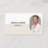 QR CODE Logo OVAL Foto Professionele IVOOR CRÈME Visitekaartje (Voorkant)