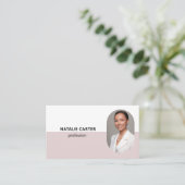 QR CODE Logo OVAL Photo Professional BLUSH PINK Visitekaartje (Staand voorkant)