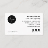 QR CODE Logo OVAL Photo Professional CHIC BLACK Visitekaartje (Achterkant)