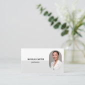 QR CODE Logo OVAL Photo Professional LICHTGRIJS Visitekaartje (Staand voorkant)