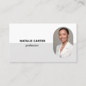 QR CODE Logo OVAL Photo Professional LICHTGRIJS Visitekaartje (Voorkant)