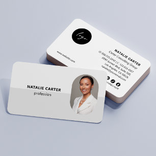 QR CODE Logo OVAL Photo Professional LICHTGRIJS Visitekaartje