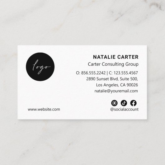 QR CODE Logo OVAL Photo Professional PAARSE Visitekaartje (Achterkant)