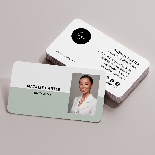 QR CODE Logo Professioneel Fotoportret SAGE Visitekaartje