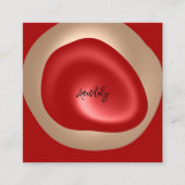 QR Code Logo Red Abstract Blush minimalisme Vierkante Visitekaartje (Voorkant)