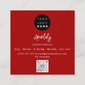 QR Code Logo Red Abstract Blush minimalisme Vierkante Visitekaartje (Achterkant)