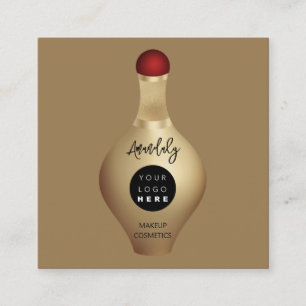 QR Code Logo Red Gold Cosmetics Parfumes Sepia Vierkante Visitekaartje